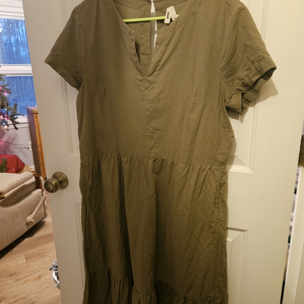 Pact Olive Midi Dress